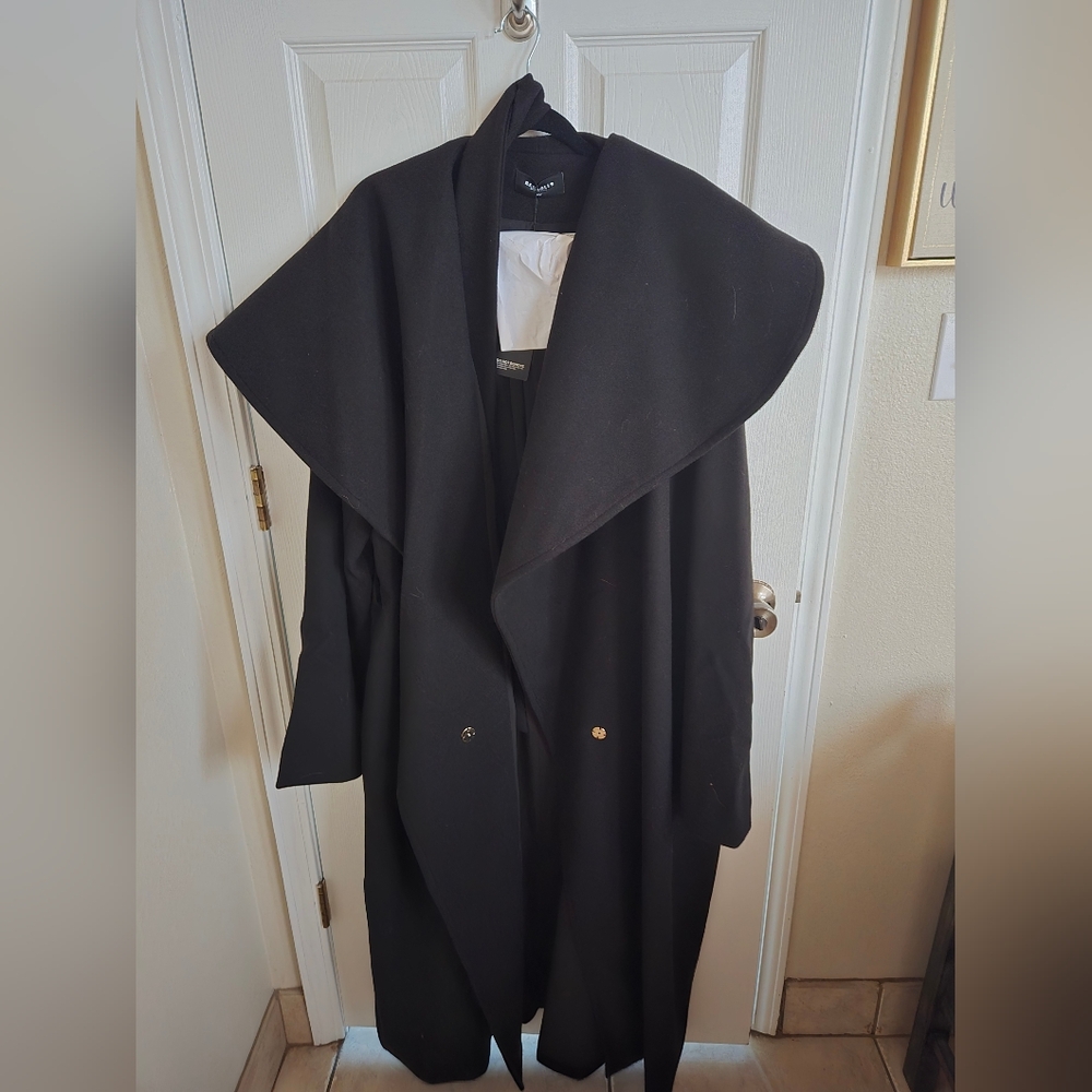 NWT Rebdoll Fold Over Collar Wool Coat